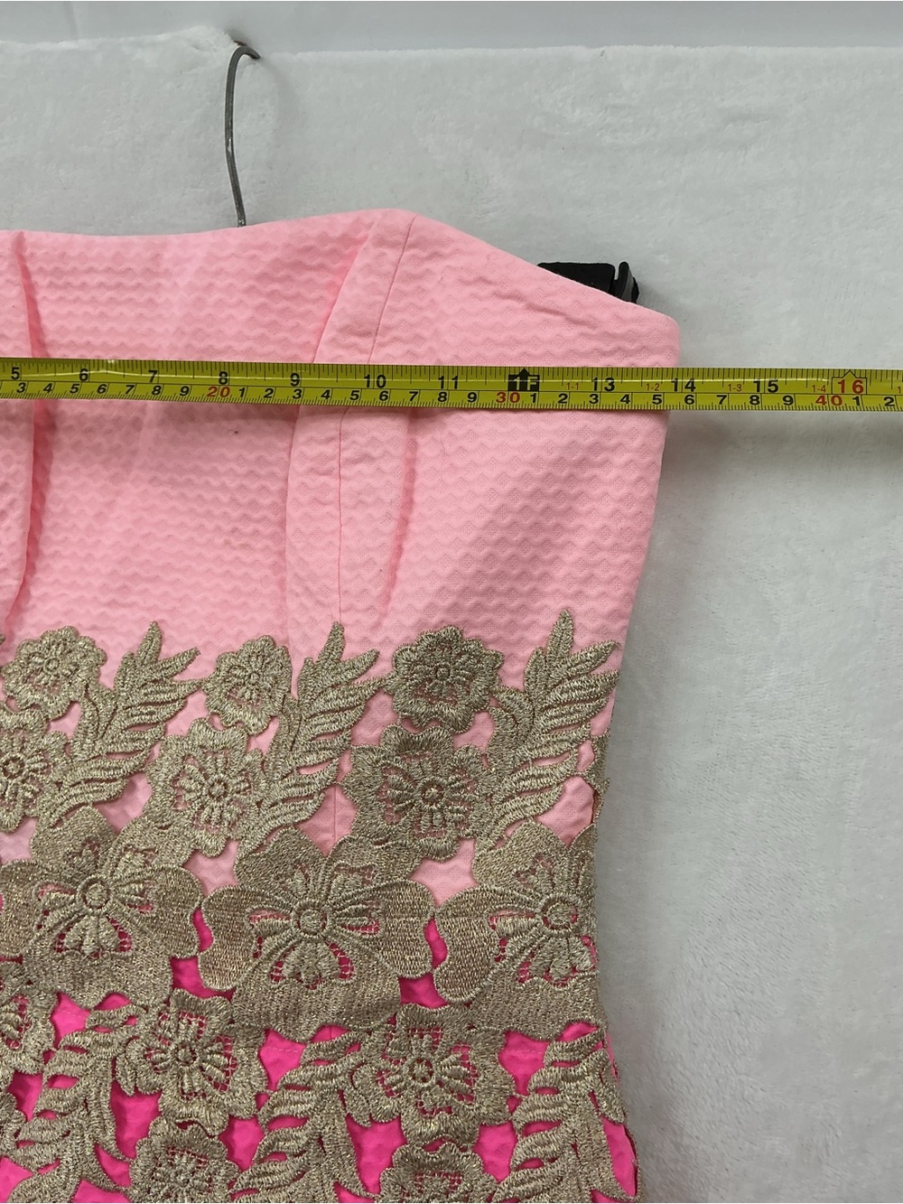 NWT Lilly Pulitzer Strapless Dress in Pink with Gold Accents 0164 - Picture 7 of 8